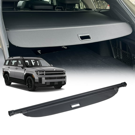 Retractable Cargo Cover Compatible with Hyundai Santa Fe 2024 2025, Anti-Peeping Rear Trunk Cover Luggage Privacy Security Shield Shade(Carbon Fiber)