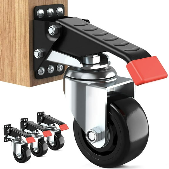 Retractable Casters Heavy Duty Bench Caster Wheels, 660 Lbs Workbench Casters Kit – Designed for Workbenches, Machinery & Tables, 4 Pack