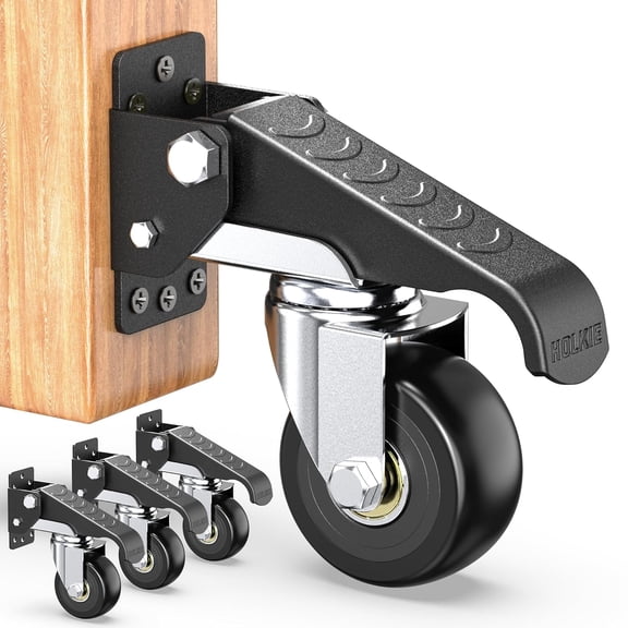 Retractable Casters Heavy Duty Casters with Lifting and Lowering Function Maximum Load of 700 lbs (4 casters) for Workbenches or Other Equipment