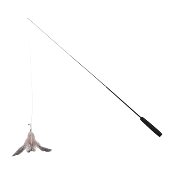 Retractable Cat Wand , 47.2 Inch Extendable Fishing Pole Design, Interactive Cat Teaser Stick with Feather Attachment, Exercise for Indoor Cats, Boredom Relief & Hunting Instinct Stimulation