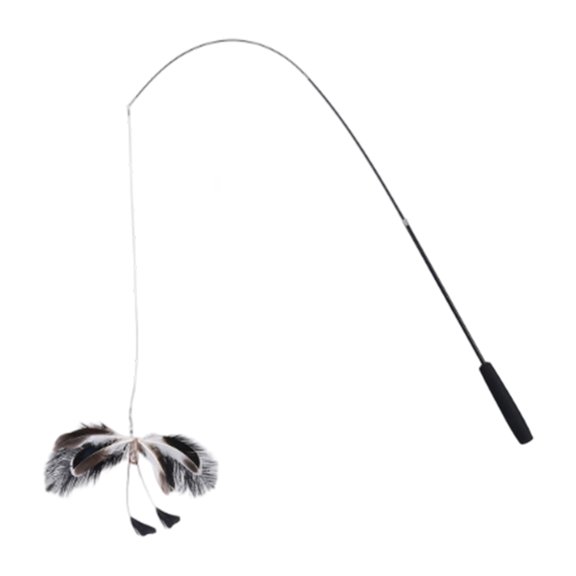 Retractable Cat Wand , 47.2 Inch Extendable Fishing Pole Design, Interactive Cat Teaser Stick with Feather Attachment, Exercise for Indoor Cats, Boredom Relief & Hunting Instinct Stimulation