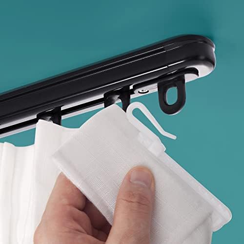 Retractable Ceiling Curtain Track, Measurement-Free Curtain Track 33.5''-59'',For Room Divider, Shower Curtain, Parallel bay window, RV Curtain Track (Black)