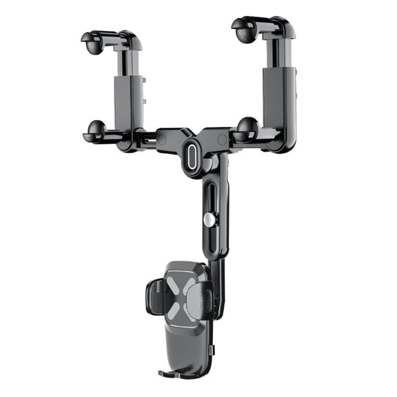Retractable Cell-Phone Holder Rotatable Car Stand Rear View Mirror Mount Bracket