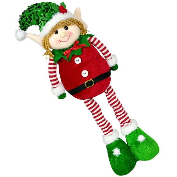 Retractable Christmas Plush Figure Decoration Stuffed Plush Doll For Home Office Classroom Winter Holiday Party Supplies