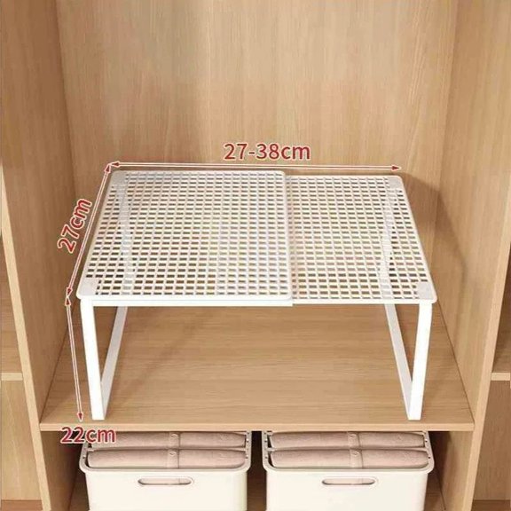 Retractable Closet Organizer Shelf Adjustable Telescopic Divider for Wardrobe Cabinet Storage Space Saver Stackable Household