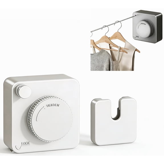 Retractable Clothesline, 13.8ft Stainless Steel Invisible Drying Line, Wall Mounted Heavy Duty Laundry Line for Indoor & Outdoor Use, Drill-Free Installation for Bathroom, Balcony, and Hotels