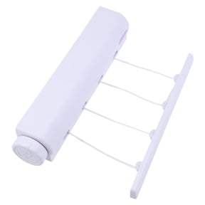 Retractable Clothesline 4-Line Indoor Outdoor Laundry Dryer, Wall-Mounted Telescopic Drying Rack for Balcony, Bathroom, Rv & Travel Space-Saving Portable Hanging Solution, A Clothes Drying Rack