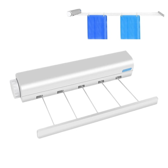 ChenHW Retractable Clothesline 5-Line Wall Mount Drying Rack for Indoor & Outdoor Use