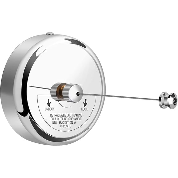 Retractable Clothesline 9.0 Feets, 304 Stainless Steel Clothes Line Dryer with Heavy Duty Adjustable Stainless Steel Rope String for Hanging Drying Bathroom, Laundry, Hotel, Indoor & Outdoor