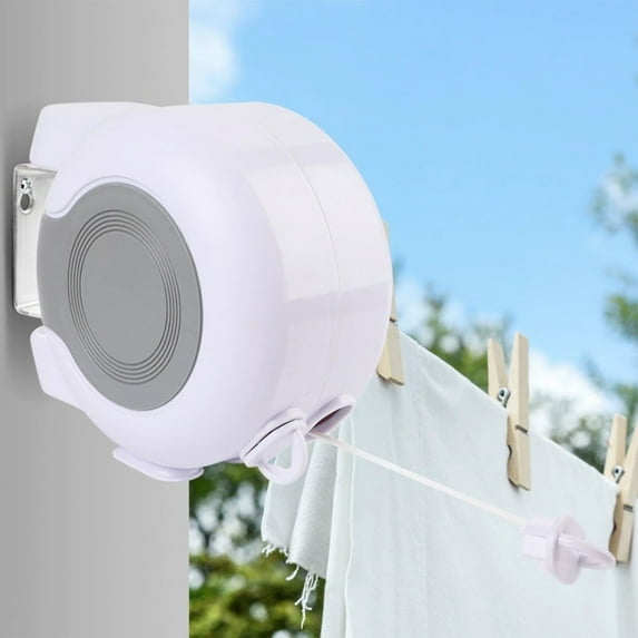 Retractable Clothesline Double Line Drying System Windproof Rotating Laundry Organizer, Long Extendable Space Saving Clothes Dryer for Bathroom Balcony Laundry Room Indoor