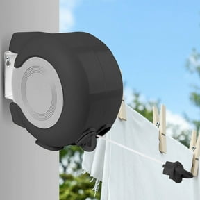 Retractable Clothesline, Double Line Laundry Dryer, Windproof Rotating Clothes Hanger, Wall Mounted Drying Rack, 50ft 100ft Clothes Dryer, Indoor Outdoor Clothesline