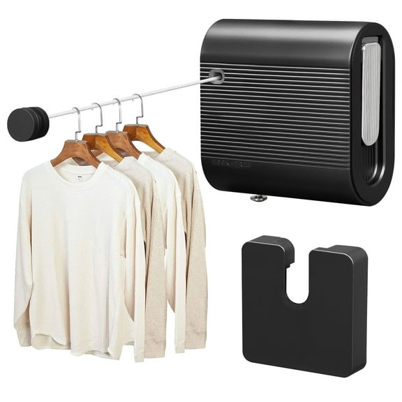 Dongyi Retractable Clothesline Indoor 13.78 Feet Single Line, Wall Mounted, Non-Sagging, Heavy Duty Retractable Clothes Lines, 1 Count