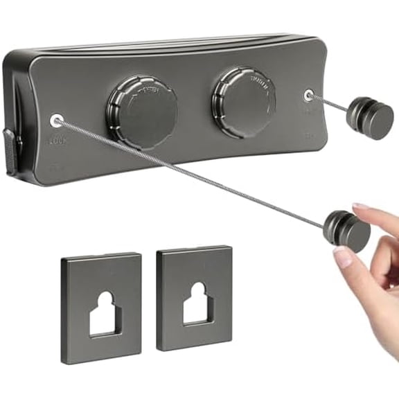 Retractable Clothesline Indoor,Non-Sagging Adjustable Knob Heavy-Duty Clothes Line,Heavy-Duty 304 Double Stainless Steel for Clotheslines in Balconies, Patios, Shower Rooms, Rvs, Etc, 16.7 Ft