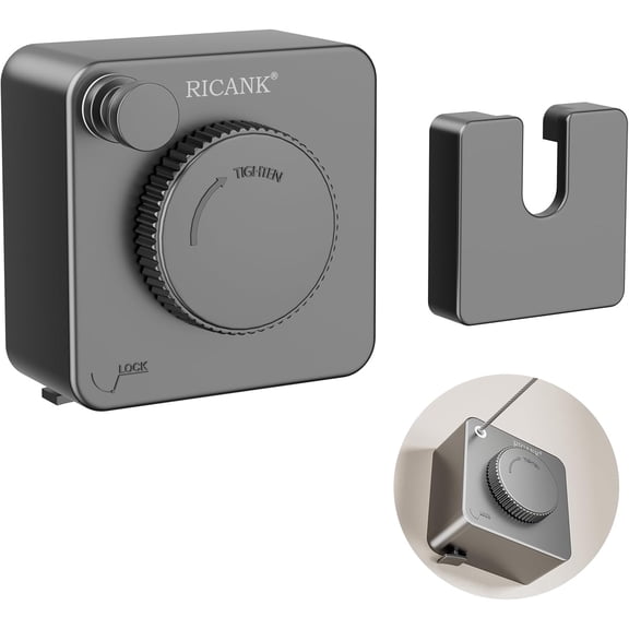 Retractable Clothesline Indoor - Non-Sagging Retractable Clothesline Outdoor - Retracting 13.8 Ft Heavy Duty Drying Clothes Line - Wall Mounted Stainless Steel Laundry Line (Gray, Square)