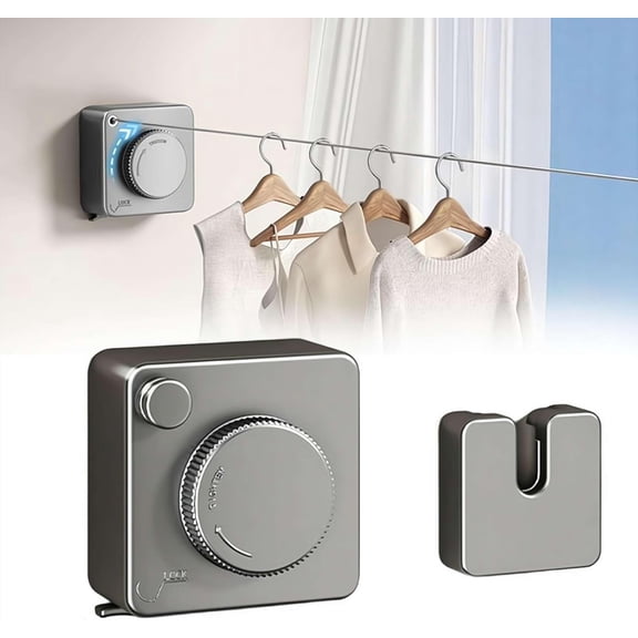 Retractable Clothesline Indoor Outdoor Wall Mounted Drying Rack Space-Saving for Balcony Courtyard