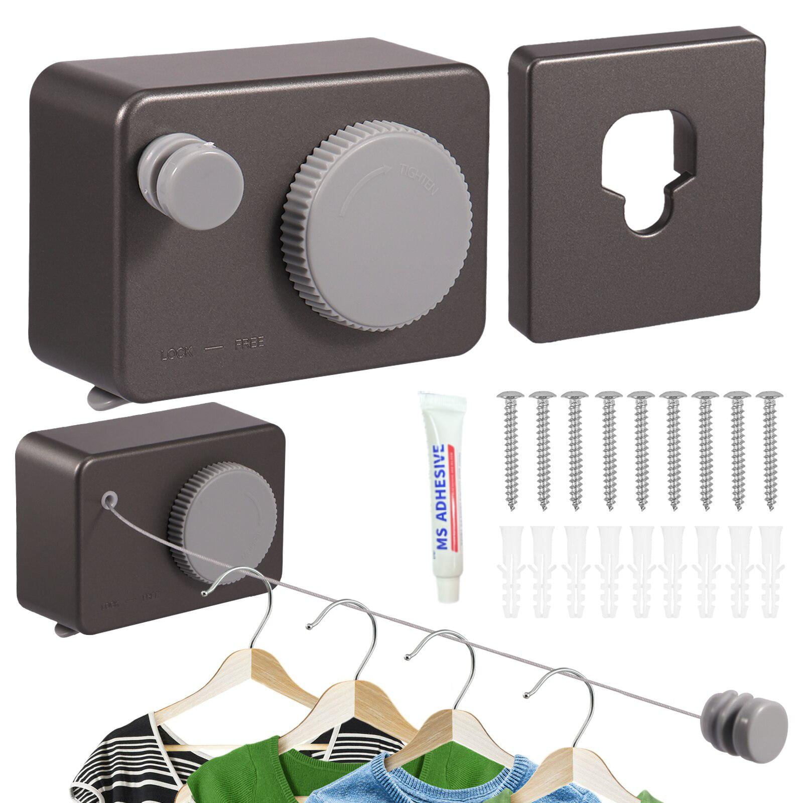 Retractable Clothesline Indoor Outdoor Washing Landry Tool，14ft Clothes