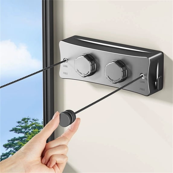 Retractable Clothesline, Invisible Indoor Drying Rack, Stainless Steel Rope, for Balcony Bathroom No Drilling
