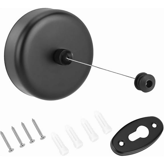 Retractable Clothesline Stainless Steel Heavy Duty 9Feet(MAX) for Hanging Drying in Bathroom Laundry Hotels, Chrome Finish,Round Style (Round B, Black)