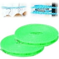 thumbnail image 1 of Retractable Clothesline (Travel Line, Drying Rope), 5 Meters Green, Windproof Clothesline, Grid Design, Holds Heavy Loads, With Stainless Hooks, For Travel & Home, Meiiso, 1 of 9