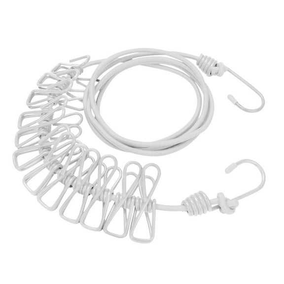 Retractable Clothesline with 12 Clips,Adjustable Portable Travel Clothesline,Drying Rope for for Outdoors Indoors, Hotel Rooms, Cruise Ship Drying