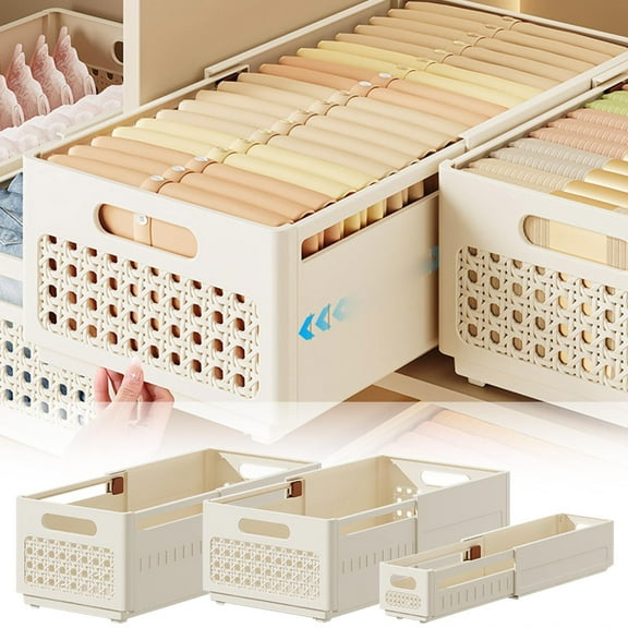 Retractable Clothing Storage Box, Wardrobe Organizer with Multi-section Drawer Design, Expandable Fabric Bin for Socks, Underwear & Pants, Space Saving Storage Solution for Bedroom Closet