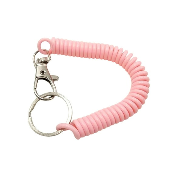 Retractable Coil Keychain Spring Key Holder Secure Key Jewelry Elastic Hanging Ornament for Office Workers Students