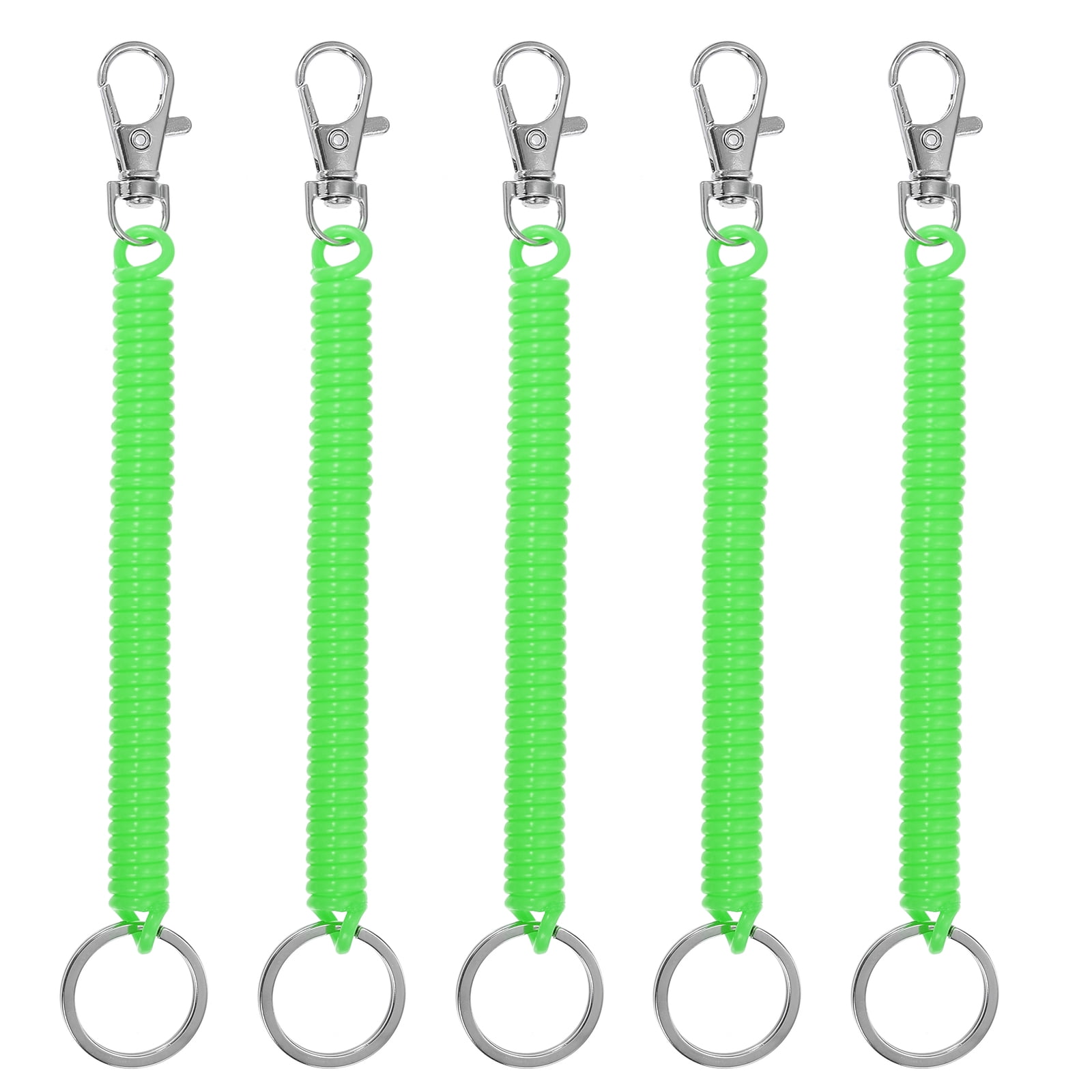 Spring Retractable Keyblade Retractable Coil Spring Keychain with Lobster Clasp 17.5cm Bright Green ...