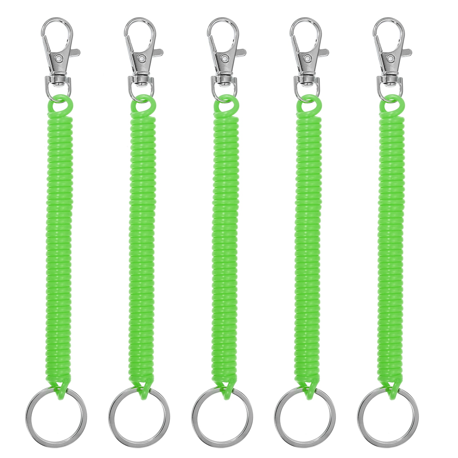Retractable Coil Spring Keychain with Lobster Clasp Keyring 17cm Dark ...