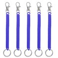 thumbnail image 1 of Retractable Coil Spring Keychain with Lobster Clasp Ring 17cm Sapphire Blue 5 Pcs, 1 of 6