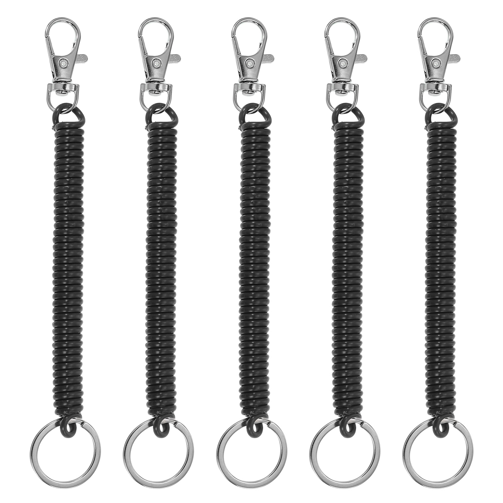 Key Spring Thing Retractable Coil Springs Keychain with Metal Lobster Clasp Keyring 12cm ...