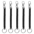thumbnail image 1 of Retractable Coil Springs Keychain with Metal Lobster Clasp Keyring 12cm for Keys Wallet, Black 5 Pack, 1 of 6