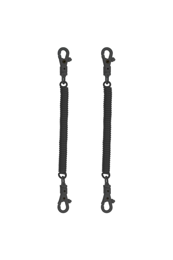 Retractable Coil Springs Keychain with Plastic Lobster Clasp for Keys Wallet, Black 2 Pack