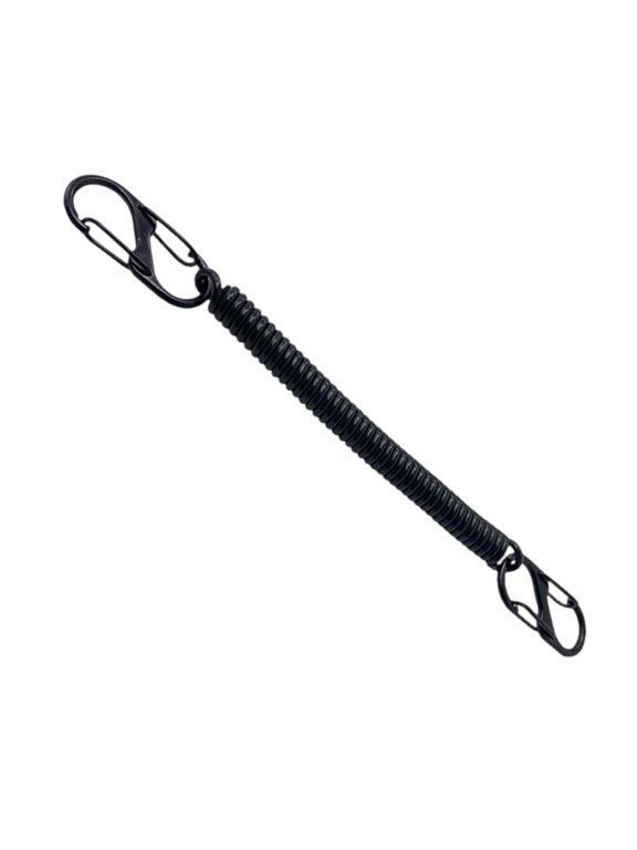 Retractable Coiled Tethers with Carabiner Outdoor Hiking Camping Antilost Keychains Backpacks Spring Belt Fishing Lanyard