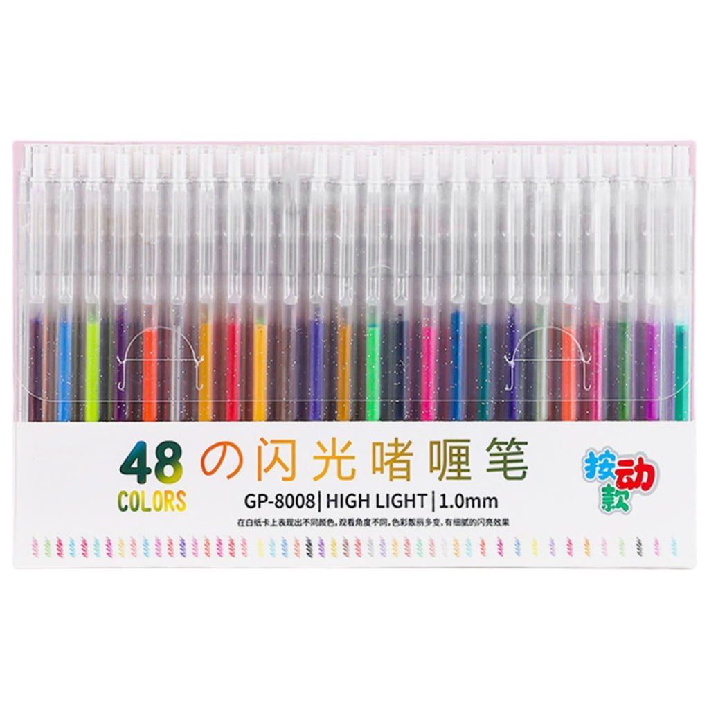 Retractable Colored Gel Pen Shimmering Gel Inks Pen 1.0MM Tip for Journal Notebook Planner Note Taking Scrapbooking