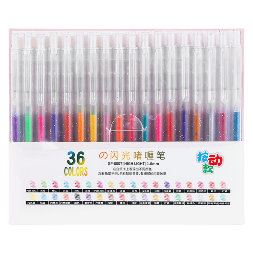 Retractable Colored Gel Pen Shimmering Gel Inks Pen 1.0MM Tip for Journal Notebook Planner Note Taking Scrapbooking