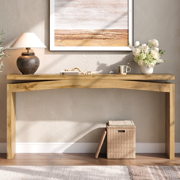 Retractable Console Table for Narrow Entryway, Space Saving Sliding Top Sofa Table with Walnut Brown MDF, 62.2 Long Hallway Table for Foyer, Extendable Accent Table for Small Living Room