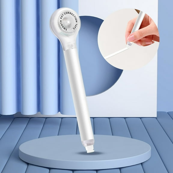 Retractable Correction Tape Pen - 6mm Whiteout Tape for Offices (Refillable, SAT Test Approved, Left-Handed Friendly)