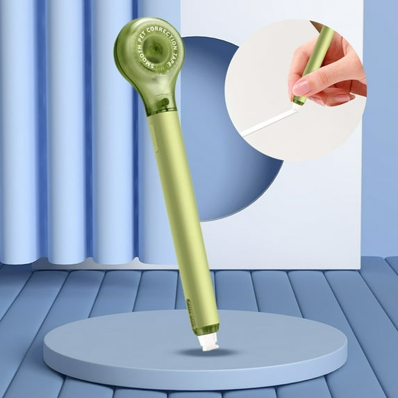 Retractable Correction Tape Pen - Smooth Gel-Like PET Tape, Portable 13.2cm Eraser for Writing, Replaceable Refill, Comfort Grip, No-Break Design for Sch00l Office Supplies