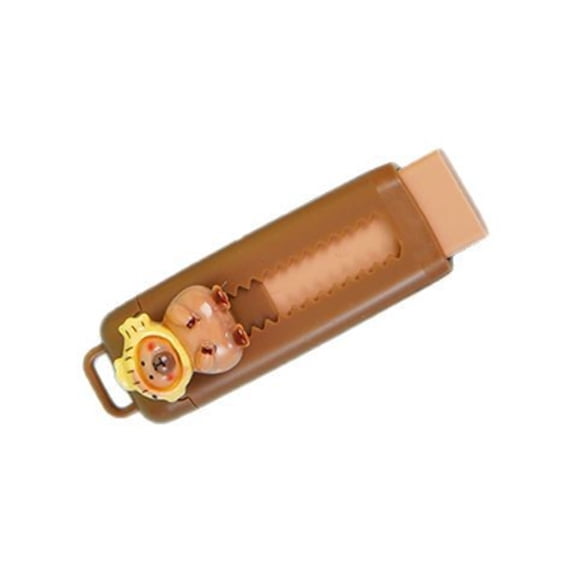 Retractable Cute Animal Push Pull Eraser for Pencil Drawing Adorable Stationery Brown