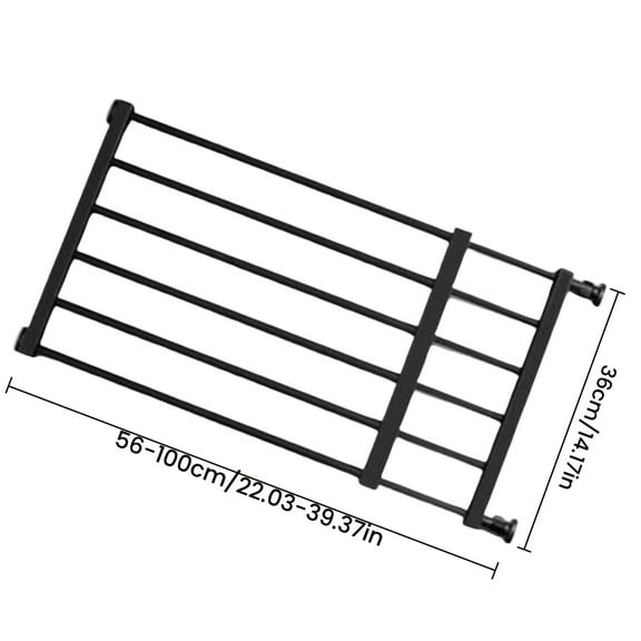 Retractable Dog Gate - Adjustable 22-53" Metal Pet Barrier - No-Drill Install w/ Anti-Slip Pads - Indoor Safety (Black, 2 Sizes)