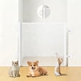 thumbnail image 1 of Retractable Dog Gate No Drilling Screen Cat Mesh Gate Door for House Doorways Stairs Safety 43 x 30 Inches Large Pets Easy Install Portable Adjustable with 6 Hanging Hooks Indoor Door - White, 1 of 3