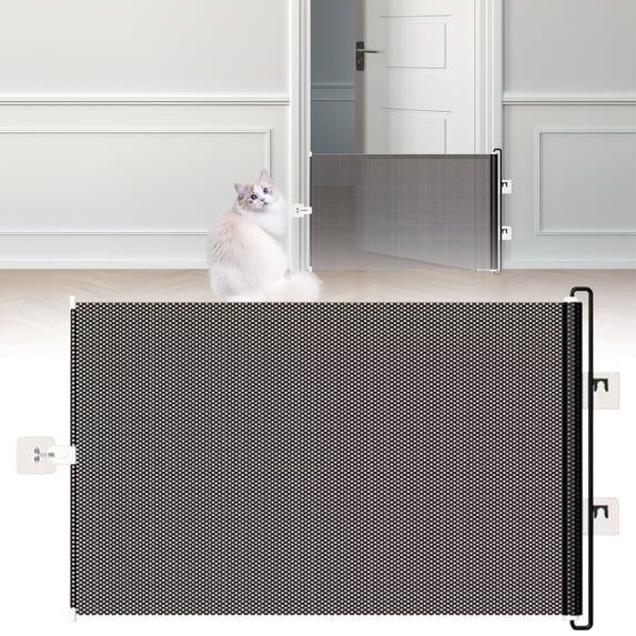 Retractable Dog Gate for Doorways and Stairs No Drill Pet Safety Gate Easy Install Indoor Outdoor Barrier for Dogs
