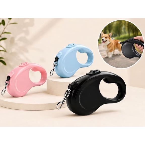 Retractable Dog Leash 10 Meter (32.8 ft) Extendable Pet Leash with Lock Button, Black