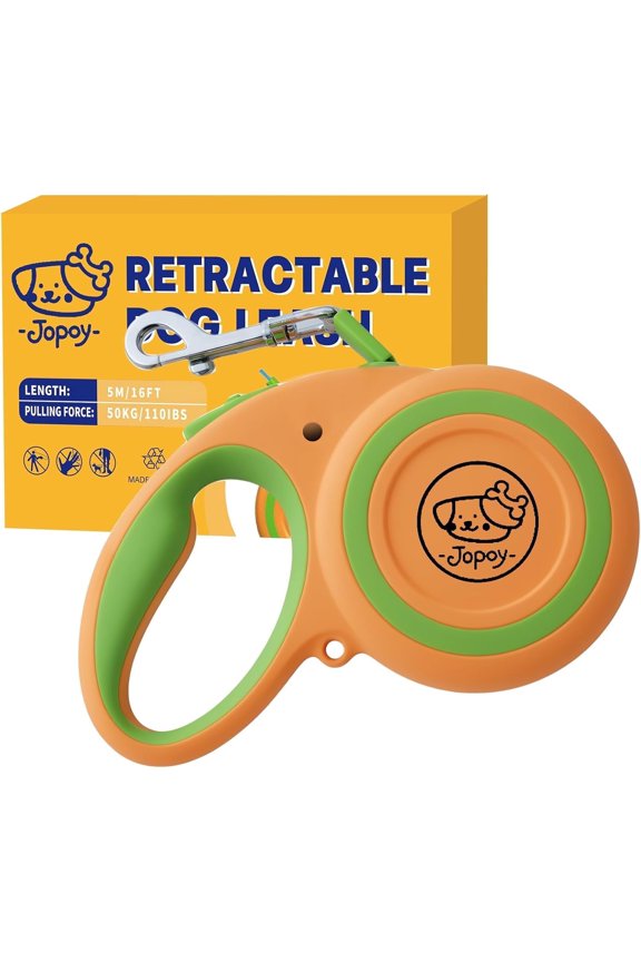 Retractable Dog Leash 16 FT for Dogs up to 110 lbs Strong Nylon Tape Without One Hand Brake Pause Lock Locks