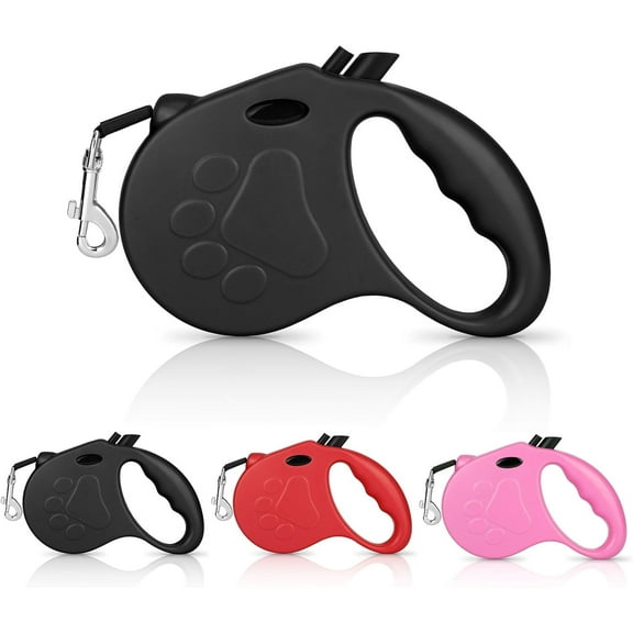 Retractable Dog Leash, 16ft Dog Walking Leash for Small Dogs up to 55 lbs, Non-Slip Handle - Black