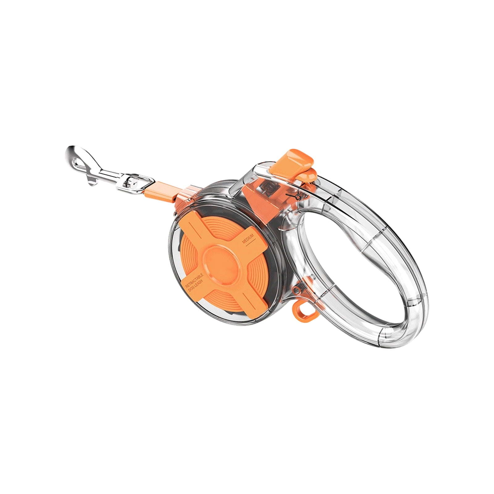 Retractable Dog Leash 4M Automatic Telescopic Pet Leash One Hand Brake 360 Degree Tangle-Free Reflective Nylon Dog Lead for Small Medium Dogs Walking Pet Supplies, Orange