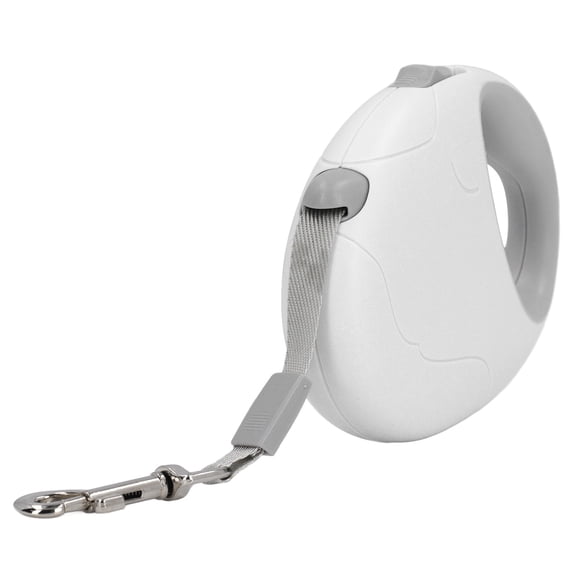 Retractable Dog Leash Automatic Traction Leash with Soft Ergonomic Handle, Telescopic Pet Lead for Small & Medium Dogs (White, 13 inches / 33 cm)