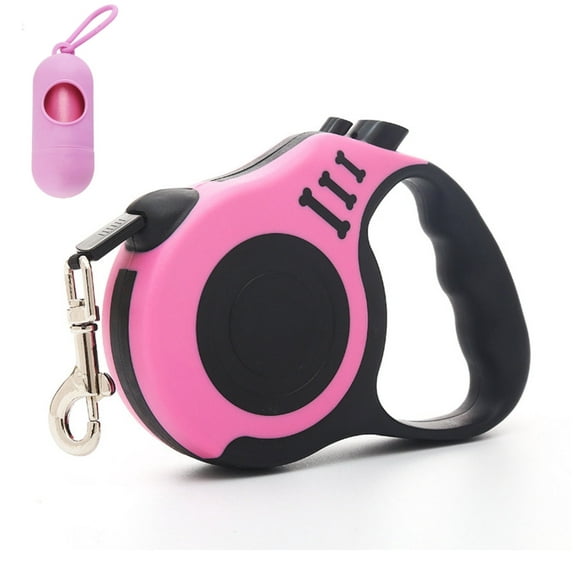 Retractable Dog Leash with Dispenser and Poop Bags, 10/16ft Heavy Duty Reflective Walking Pet Leash for X-Small/Small/Medium/Large Breed Dogs or Cats up to 26 lbs, Tangle-Free