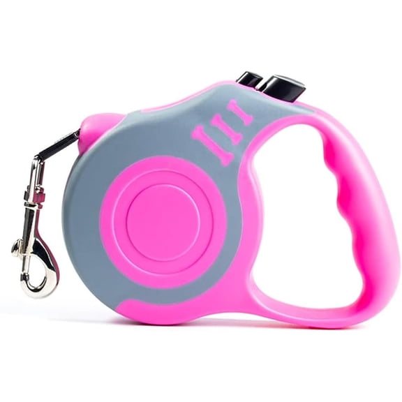 Retractable Dog Leash Lightweight 10/16FT Leash with Non-Slip Handle, for Small Dogs Puppy(Gray Pink, 10FT)