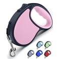 thumbnail image 1 of Retractable Dog Leash,[Strong Nylon Tape][One-Handed One Button Lock] for Small Medium Dogs and Cats,16ft Pet Walking Leash with 360°Tangle-Free Design,Anti-Slip Handle,Gift Package (Pink), 1 of 6